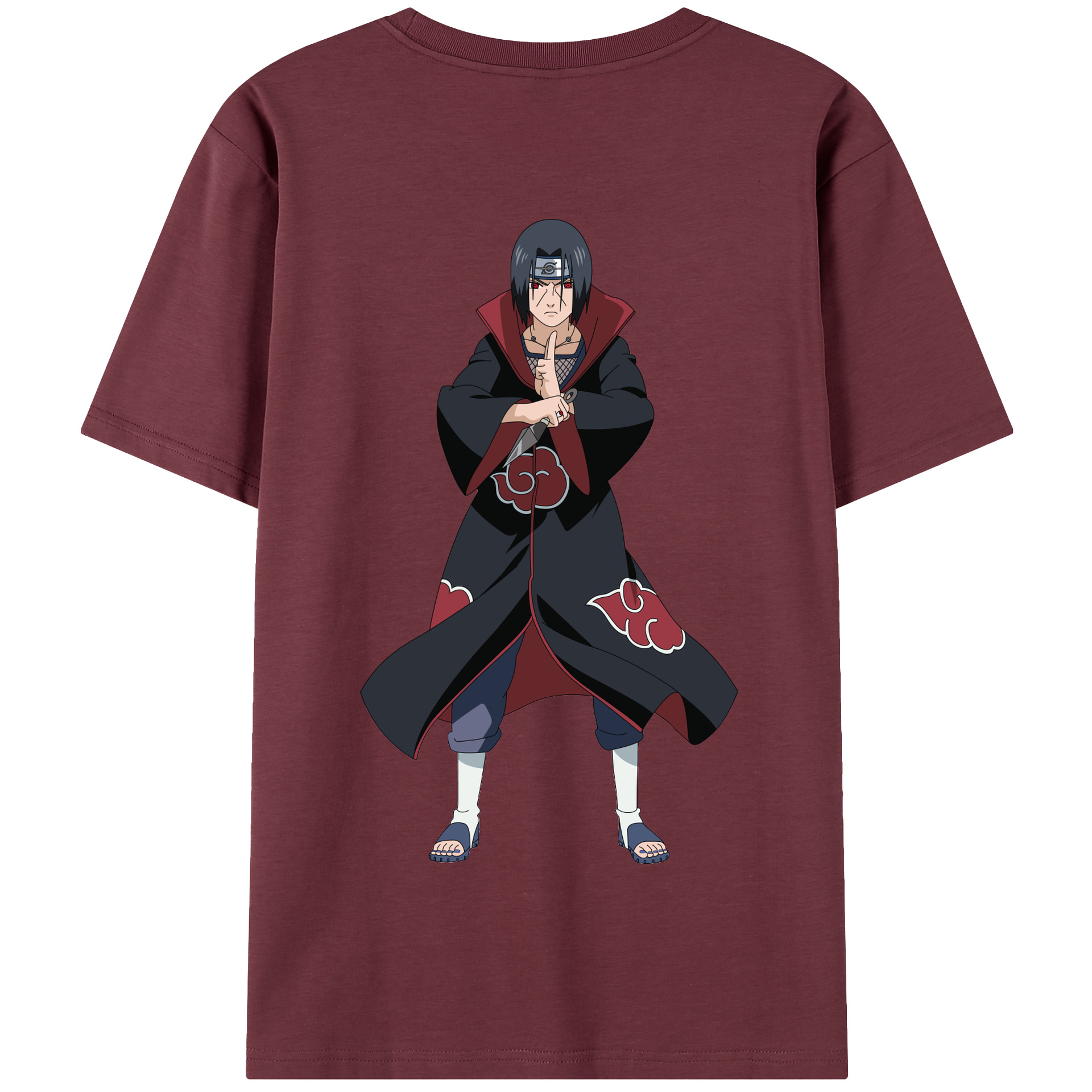 （画像用） NARUTO -ナルト- うちは イタチ Uchiha Itachi 綿100％半袖Tシャツ（背面プリント）